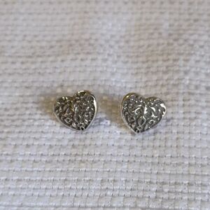 Elegant Silver Heart Earrings